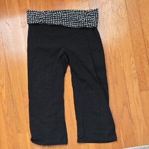 Victoria's Secret Black Leggings with Patterned Waistband